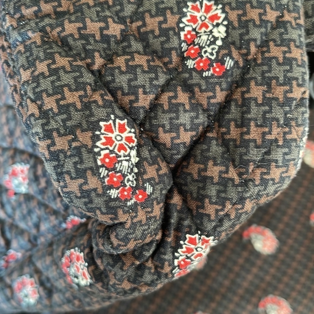 Vera Bradley Messenger Bag Brown & Black Houndstooth Paisley - Picture 9 of 9